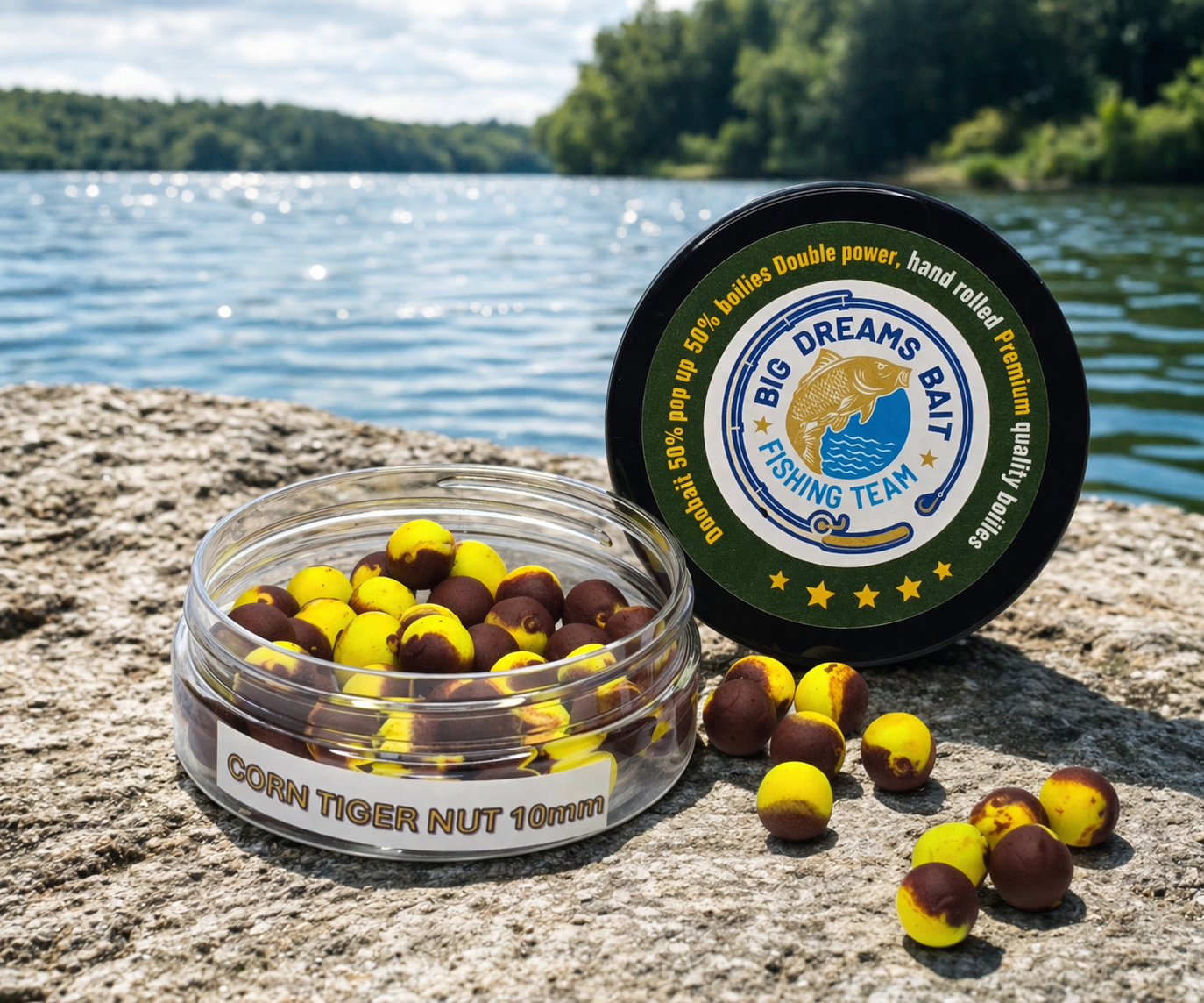 Duobait 50% pop-up 50% boilies Double Power 10mm Corn Tiger Nut