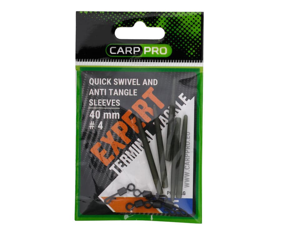 Carp Pro Swivel Size 4 + Anti-Tangle Sleeve (5 pcs)