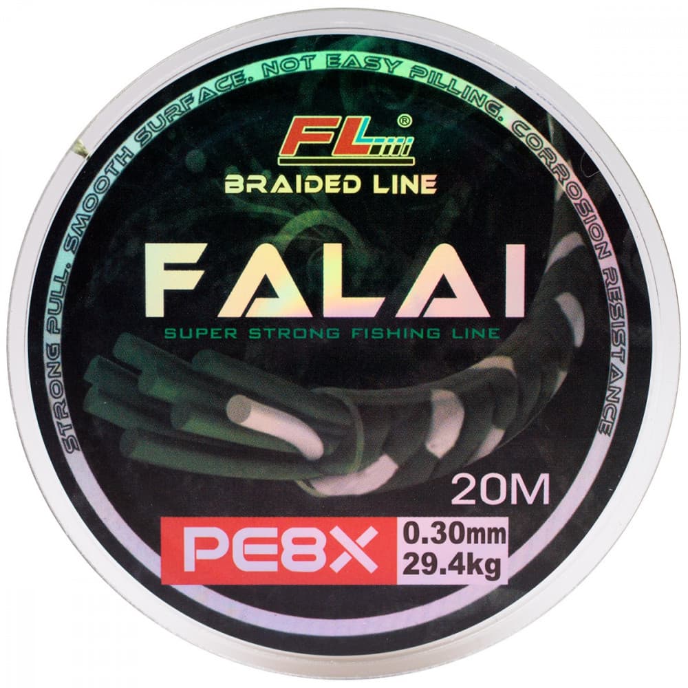 FALAI PE8X Braided Line 20 m 0.18 mm 21 kg – for Leaders