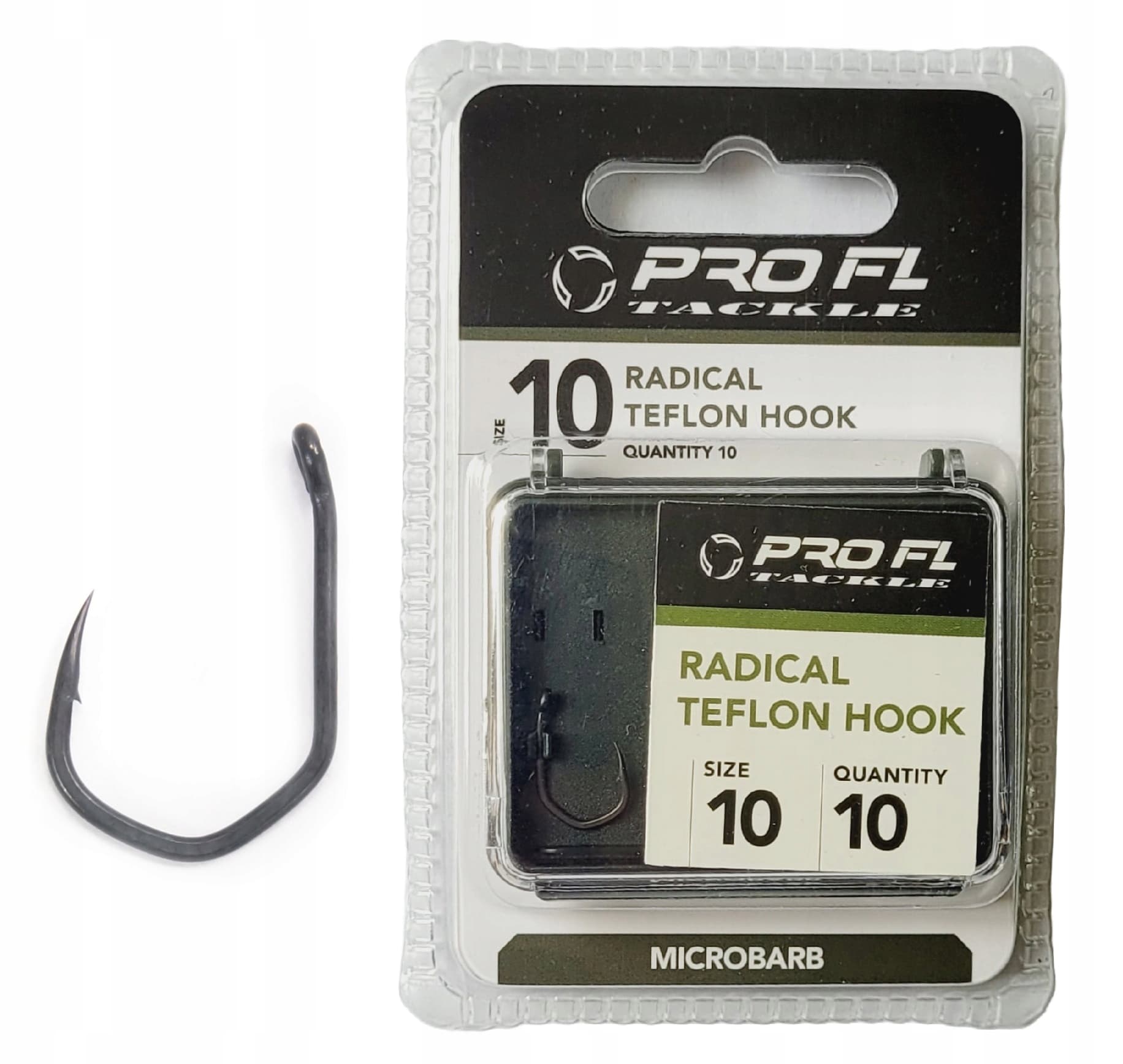 Pro FL Radical Teflon Carp Hooks Size 10 – 10 pcs